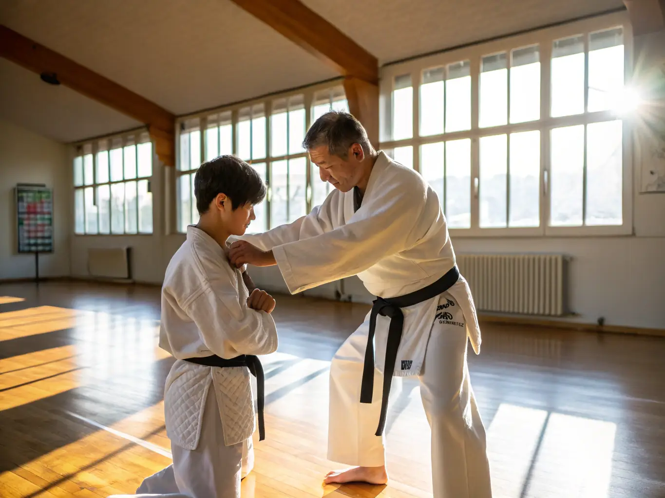 A CARBON BJJ instructor guiding a student through a specific technique, highlighting the personalized attention provided.